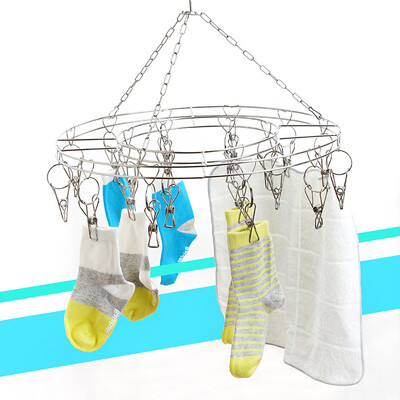 

Yipin home YIPIN stainless steel round solid bold underwear panties windproof drying racks socks rack clothespin drying towel rack SU3820 stainless steel 20 clip