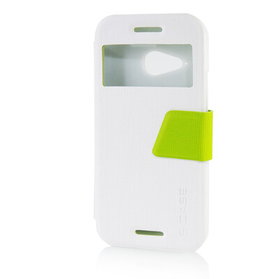 

MOONCASE View Window Leather Side Flip Pouch Ultra Slim Shell Back ЧЕХОЛ ДЛЯ HTC One Mini 2 (M8 Mini) White