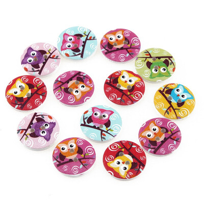 

mymei 1 мешок 100pcs смешанной схеме деревянные кнопки для шитья и альбом 20мм