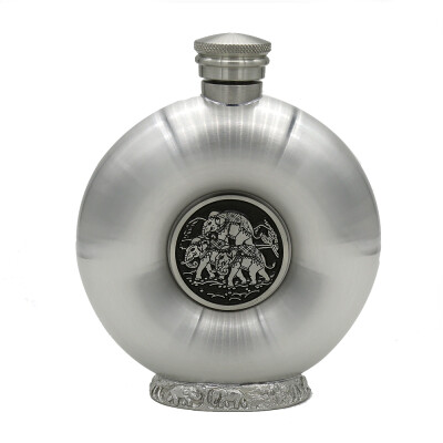 

Oriental Pewter - Pewter Hip Flask & Funnel Set –WF8- Hand Carved Beautiful Embossed Pure Tin 97 Lead-Free Pewter Handmade