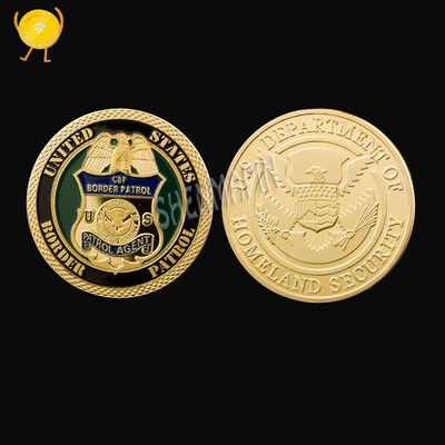 

United States border patrol marked the commemorative coin gold plated eagle challenge coins art collection with silver dollar gift