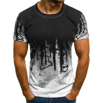 

New Mens Fashion Tide Short Sleeve T-Shirt Mens Casual T-Shirt Summer Fashion Camo Style Slim Sport T-Shirt