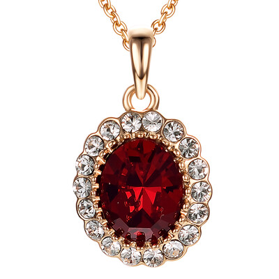 

Yoursfs® 18K Rose Gold Plated Simulated Ruby Angel Eye Necklace Use Austrian Crystal Fashion Jewelry