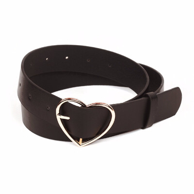 

Women Fashion And Leisure Cncise Shape of love Metal clasp PU Belt