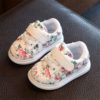 

New Kids Shoes For Girls Fashion Children Casual Shoes Floral Cute Toddler Kids Sneakers Breathable Baby Girls Shoes EU 21-30