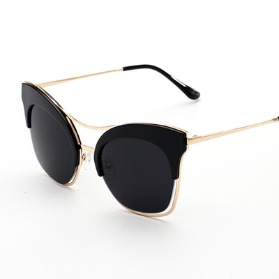 

FEIDU Vintage Retro Trendy Cat Eye Sunglasses Women V Brand Designer Mirror Colorful Coating Shade UV400 Sun Glasses