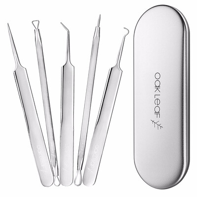 

Blackhead ExtractorOak Leaf 5 PCS Blackhead Removal Tool Kit for Comedones Ane