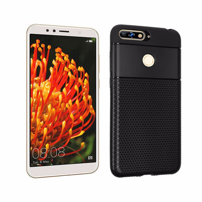 

Goowiiz Phone Case For Huawei Y6 2018Y7 2018 Fashion Triangular texture Soft Silicone Prevent falling
