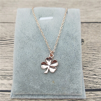 

New Four Leaf Clover Necklace Gold Color Silver Color Plant Nature Jewellery Clover Pendant Necklace Women Steampunk