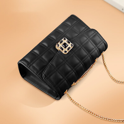 

PADIEOE shoulder bag female summer girl bag small bag chain Korean version of the wild personality Messenger bag LB171154-3 black