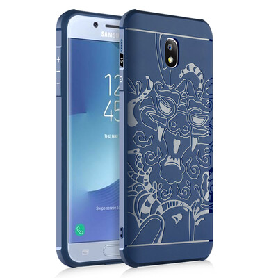 

Goowiiz Phone Case For Samsung Galaxy J5 2017 J5Pro Carved Dragon Thin Matte soft Silicone Prevent falling