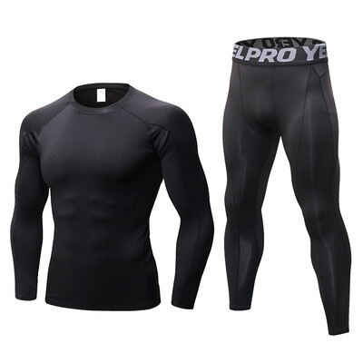 

Quick Dry Tracksuit For Men Fitness Tight Long Sleeve T-Shirt Pant MenS Suit