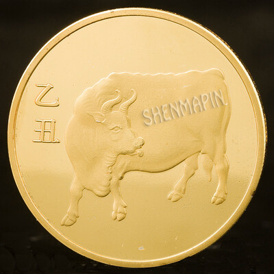 

Chinese zodiac commemorative coins collect feng shui coins lucky gold animal new year coins