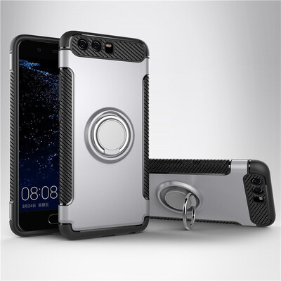 

Huawei P10P10 PlusP20 Lite Armor Car Magnetic Suction Ring Bracket Silicon TPU Hard PC Phone Case