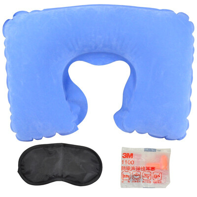

JAJALIN flocking inflatable pillow blackout goggles soundproof earplugs