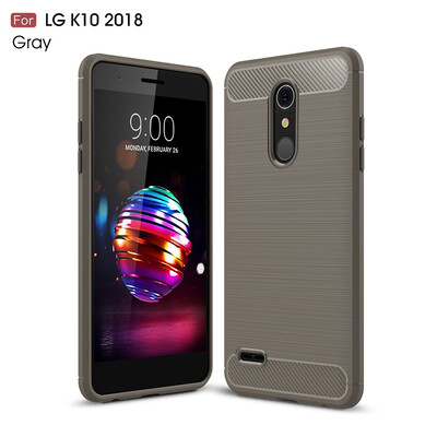 

Goowiiz Phone Case For LG K8 2018K10 2018 Fashion Slim Carbon Fiber TPU Soft Silicone Prevent falling