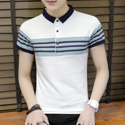 

DaMaiZhang Brand Clothing New Men Polo Shirt Business Casual Stripe male Fashion shirt Short Sleeve Breathable Tshirt High Quality