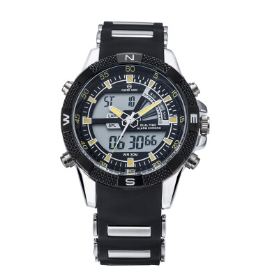 

SHARK WH320 Mens Analog Digital Date Dual LCD Dispaly Sport Quartz Army Watch