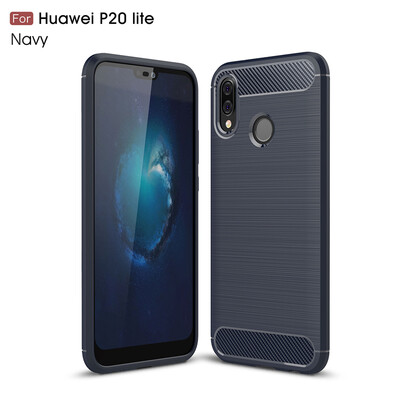 

Goowiiz Phone Case For Huawei P20 LiteNova 3E Fashion Slim Carbon Fiber TPU Soft Silicone Prevent falling