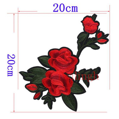

1 Piece Patches Red Flower Embroidered Patch 3D Applique DIY Sewing Repair Accessories Fabric Stickers Wedding Clothing Patches
