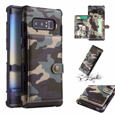 

SHS Phone Case For Samsung Galaxy S8S8 PlusNote 8 Fashion Card slot Camouflage Multifunction Purse Protection