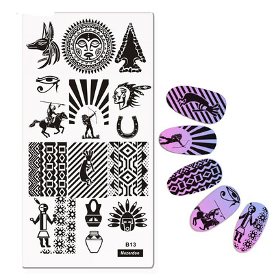 

1Pcs Indian Theme Nail Stamping Plates Bow&Arrow Design Template Image Plate DIY Manicure Accessories Kit Mezerdoo B13