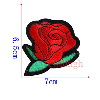

1 pcslot Brand Embroidered Patches Big Red Rose Sequin Patch Iron On Fabric Badge Sew On Clothes Appliques DIY Wedding Stickers