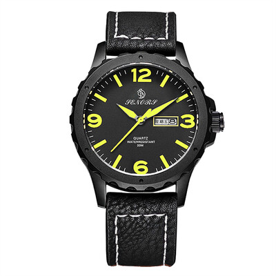 

Mens Leather WatchesLuxury Business Fashion Analog Wristwatches Calendar Date Dailylife Waterproof