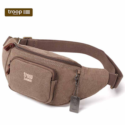 

Troop British brand mens canvas pocket mens shoulder bag chest bag mens retro mobile phone mens pockets Europe&the United States outdoor diagonal canvas