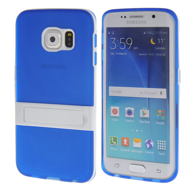 

MOONCASE Galsxy S6 Edge Case Jelly color Silicone Gel TPU Skin Slim With Stand Back Case Cover for Samsung Galsxy S6 Edge Blue