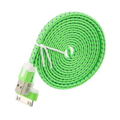 

2M Braided Flat USB Data&Sync Charging Charger Cable Cord For iPhone 4 4S 3G