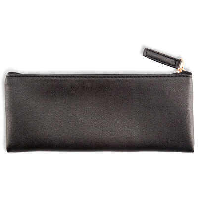 

Simple leather leather stationery bag pencil bag bag package black DTB2003