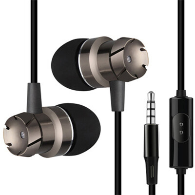 

Metal Wired Bluetooth Earphone Subwoofer With Mic Mobile Computer MP3 Sports Handsfree Calls Music Headphones