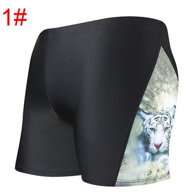 

Mens Soft Animals Printing Swimwear Trunks Boxer Breathable Plus Size Beach Shorts
