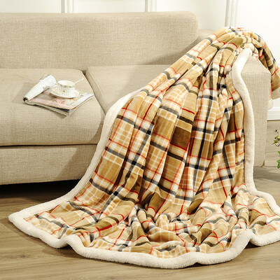 

Royal Manson Blanket Winter Thicker Double Layer Lamb Garment Blanket Blanket Blanket Blanket Blanket Blanket Blanket Blanket Blanket Blanket Blades Khaki England Grid 150 200cm