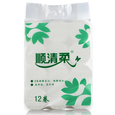 

Shunqing soft toilet paper clean series 3 layer 110g coreless paper 12 volumes