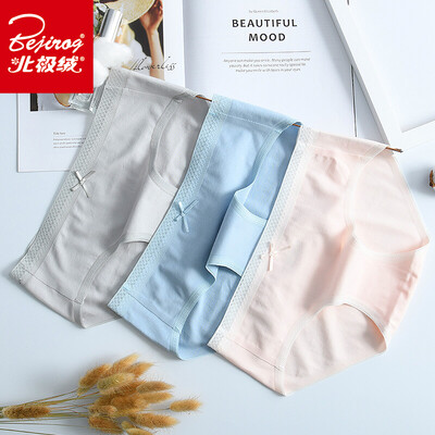 

Arctic velvet ladies panties womens lace edge seamless bow cotton bottom triangle underwear mixed color 3 loaded
