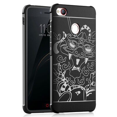 

Goowiiz Phone Case For Nubia Z11Z11 Minis Carved Dragon Thin Matte soft Silicone Prevent falling