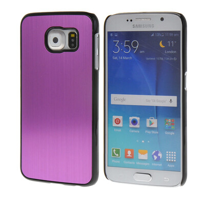 

MOONCASE Chrome Plated Brushed Aluminum Metal Back Plate Case Cove for Samsung Galaxy S6 Purple