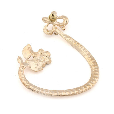 

New Punk Exquisite Gold/Bronze Butterfly Rhinestone Cuff piercing Stud Earrings