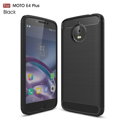 

Goowiiz Phone Case For Motorola Moto E4E4 Plus Internation Fashion Slim Carbon Fiber TPU Soft Silicone