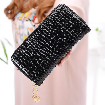 

2018 New Double Zipper Wallet MS High-capacity Long Wallet Change Mobile Phone Leather Handbag Carteira Feminina