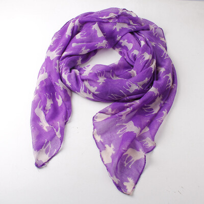 

Guttavalli New Women Deers Print Long Scarf Viscose Christmas Elks Soft Shawl Nice Vintage Solid Animals Chevron Wraps