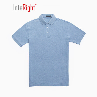 

INTERIGHT Jingdong quality 50 cotton double beads to avoid hot mens business casual POLO shirt blue  code