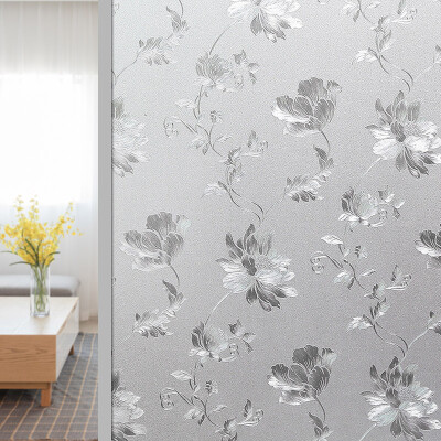 

Rich printing frosted glass stickers glue-free transparent opaque decorative bathroom door window electrostatic stickers film 90200cm