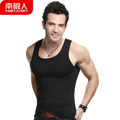 

Antarctic vest mens combed cotton stretch tight-fitting sports bottoming shirt NSJA0660 black 1