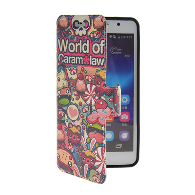 

MOONCASE Cute Pattern Leather Side Flip Pouch Stand Shell Back ЧЕХОЛ ДЛЯ Huawei Honor 6