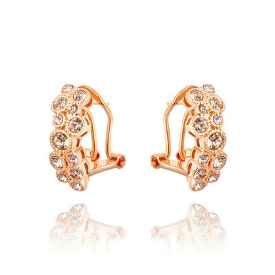 

Yoursfs® 18k rose позолоченные кристаллы сережку женщин моды клип на ухо украшения