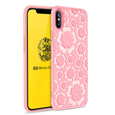 

Goowiiz Fashion Phone Case For Iphone 78X 3D Relief Flower Ultrathin Soft TPU Full Protection
