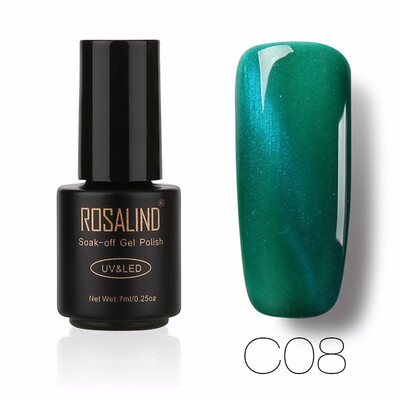 

ROSALIND Gel 1S 7ML Black Bottle 3D Cat Eyes Magnet Nail Gel Polish Effect C01-30 UV LED With Powder Glitter Nail Art